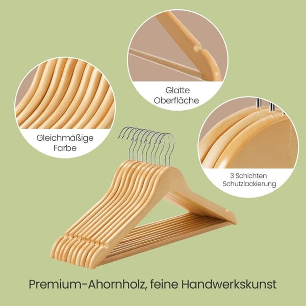 ROOTZ TREENHPAND 20S SET - Tøjbøjle - Beklædningsophæng - Effektiv assistent - 44,5 cm x 23 cm x 1,2 cm