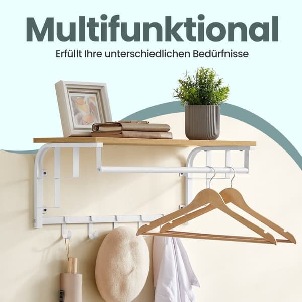 Rootz Wall Garderobe - Hængende hylde - Vægmonteret opbevaring - Max 15 kg belastning - 30x66x27cm