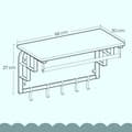 Miniatyrbillede 6 af 6: Rootz Wall Garderobe - Hængende hylde - Vægmonteret opbevaring - Max 15 kg belastning - 30x66x27cm