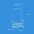 Miniatyrbillede 6 af 6: Rootz Garderobe Stand - Cloakroom Stand - Entryway Organizer - Shoe Bench - 72 cm x 33,7 cm x 183 cm