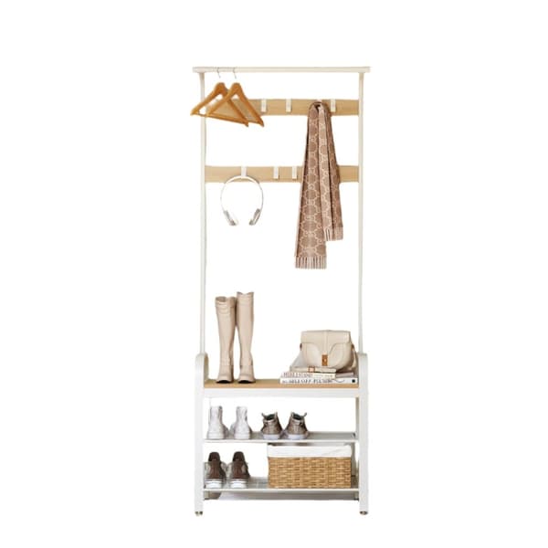 Rootz Garderobe Stand - Cloakroom Stand - Entryway Organizer - Shoe Bench - 72 cm x 33,7 cm x 183 cm