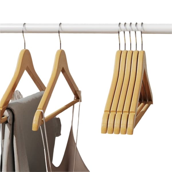 ROOTZ TRÆSBANGER 10 SET - Tøjbeslag - Solid Wood Maple - Robust 5 kg kapacitet - 44,5 cm x 23 cm x 1,2 cm