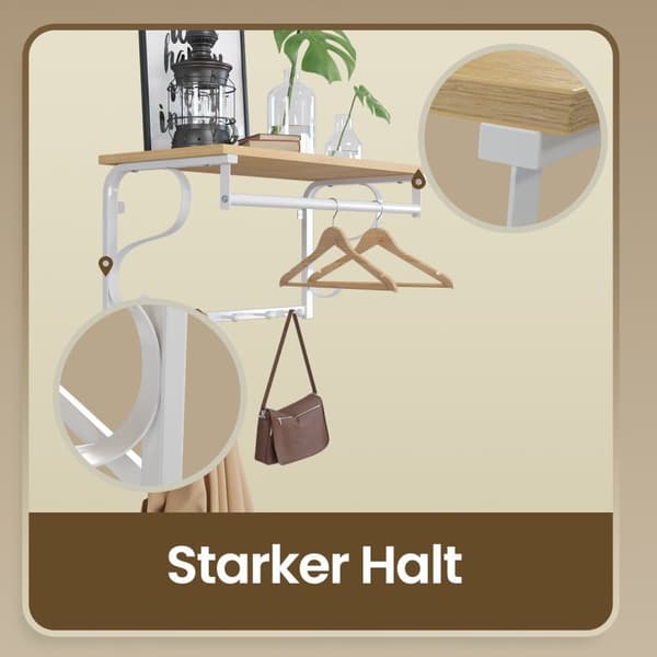 Rootz Wall Garderobe - Wall Shelf - Storage Organizer - Maksimerer plads - 60 cm x 31,7 cm x 30 cm