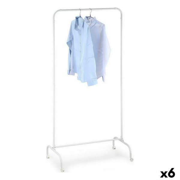 Hattställ Confortime Vit 78 x 44,5 x 160 cm Med hjul (6 antal)
