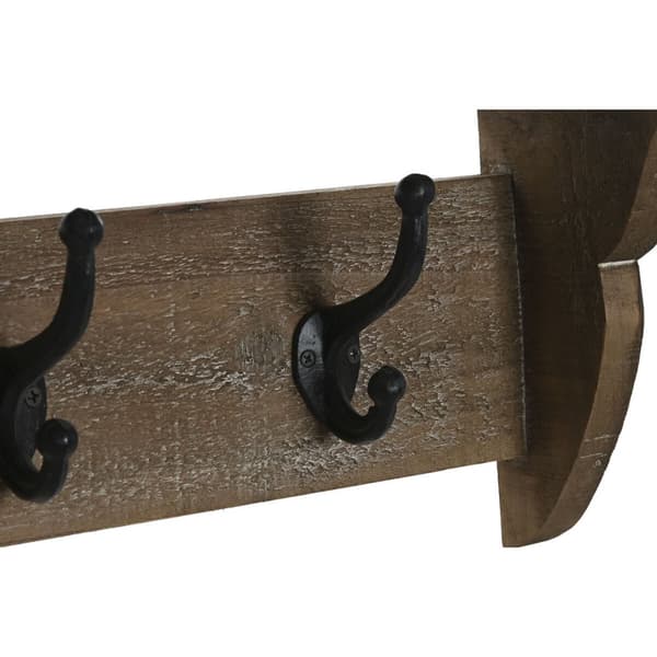 Väggmonterad rockhängare Home ESPRIT Brun Svart Trä Metall 67 x 17 x 27 cm