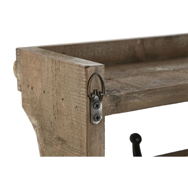 Väggmonterad rockhängare Home ESPRIT Brun Svart Trä Metall 67 x 17 x 27 cm