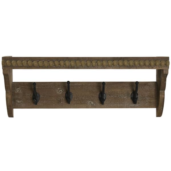 Väggmonterad rockhängare Home ESPRIT Brun Svart Trä Metall 67 x 17 x 27 cm