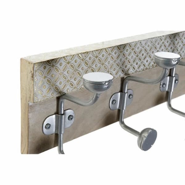klädhängare 46 x 15 x 10 cm vintage metall strippat mangoträ