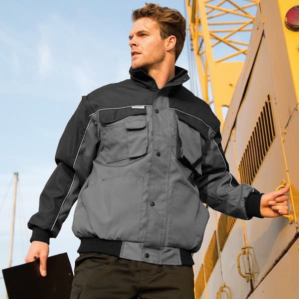 Result Herre Workguard Zip Sleeve Heavy Duty vandafvisende vindafvisende jakke