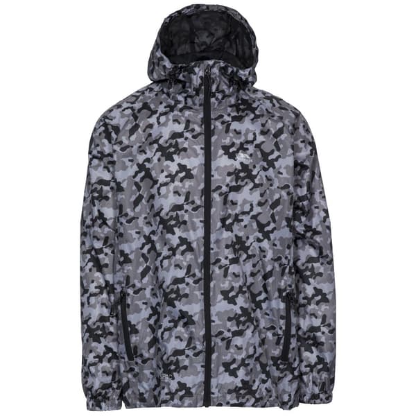 Trespass Qikpac Printed Packaway Waterproof Jacket Grey Camo XS
