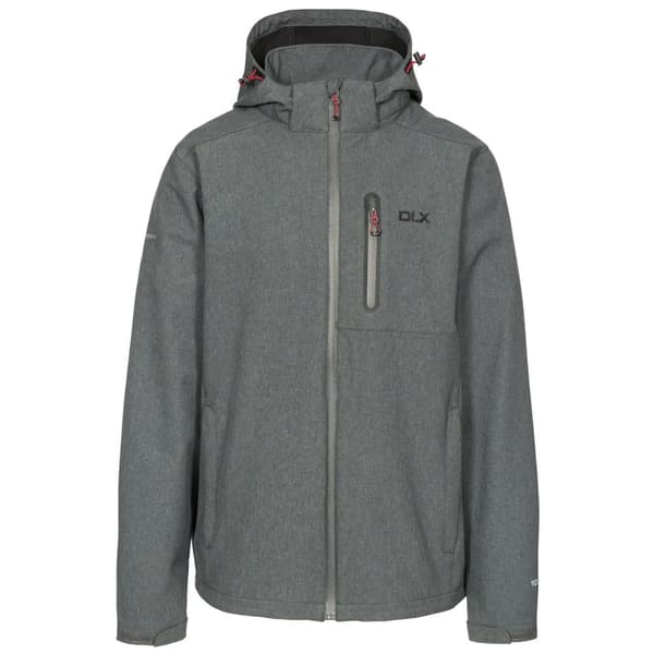 Trespass Mens Ferguson II Deluxe Touch Fastening Softshell Hooded Jacket för män Dark Grey Marl XS