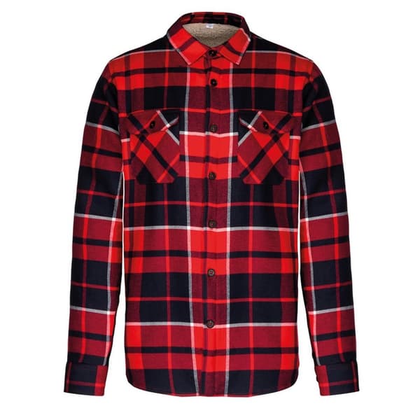 Kariban Sherpa-foret ternet skjortejakke til mænd Red/Navy M