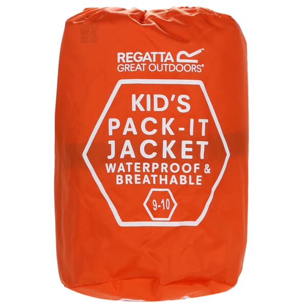 Regatta Great Outdoors Childrens/Kids Pack It Jacket III Waterproof Packaway Black