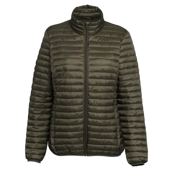 2786 Womens/Ladies Tribe Hooded Fineline Padded Jacket Olive L