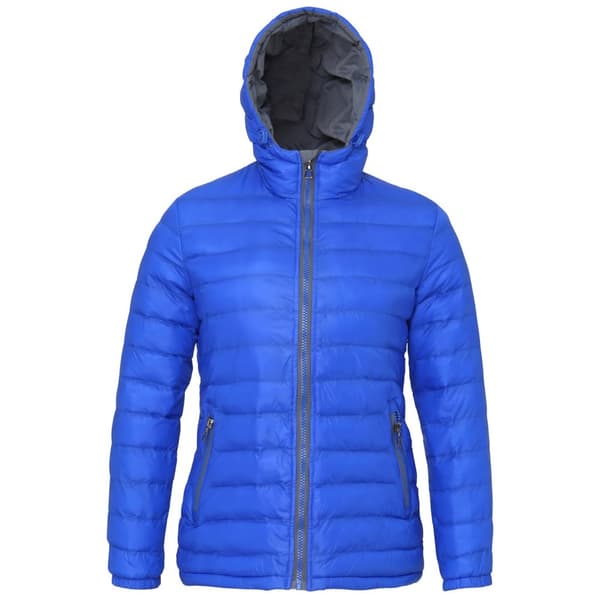2786 Kvinnor/Damer Hooded vatten- och vindresistent vadderad jacka med huva