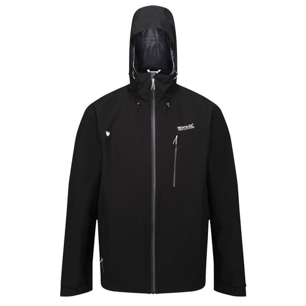 Regatta Birchdale vattentät jacka med huva för män Black/Magnet 3XL
