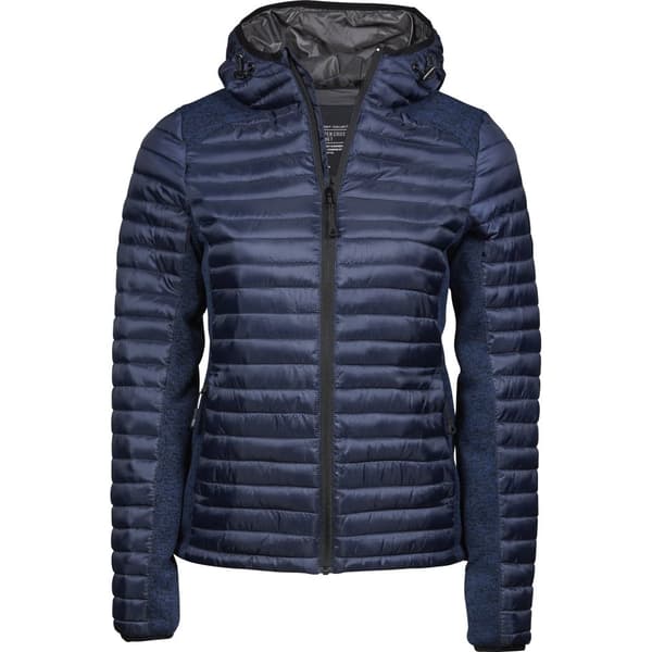 Tee Jays Kvinnor/Damer Crossover Hooded Padded Outdoor Jacket Navy/Navy Melange XL