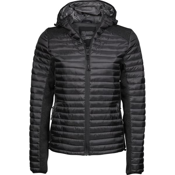 Tee Jays Kvinder/Damer Crossover Hooded Padded Outdoor Jacket med hætte