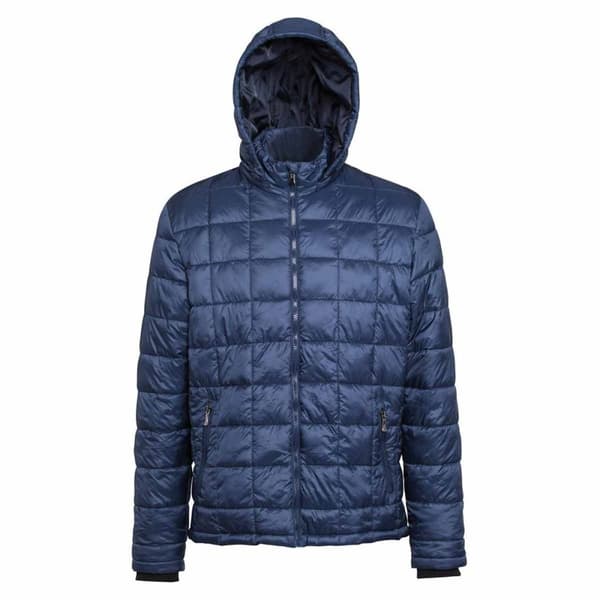 2786 Herre Box Quilt Hooded Zip Up jakke med lynlås