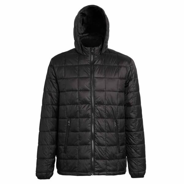 2786 Herre Box Quilt Hooded Zip Up jakke med lynlås