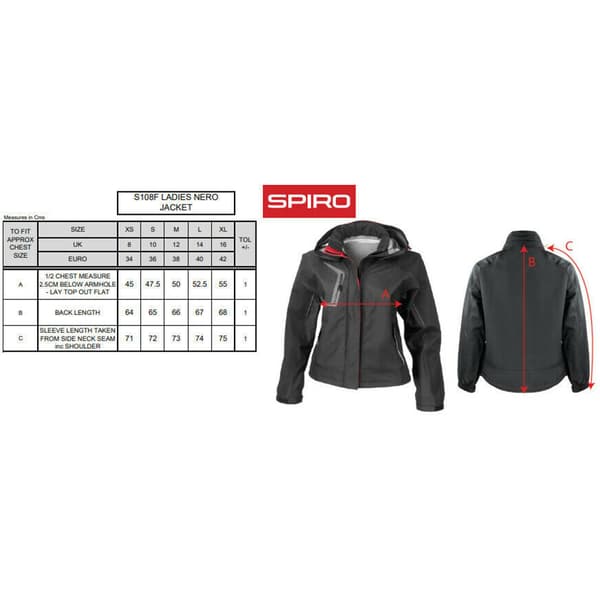 Spiro Kvinnor/Damer Nero Premium Outdoor Sports Jacket (vattentät och andningsbar)