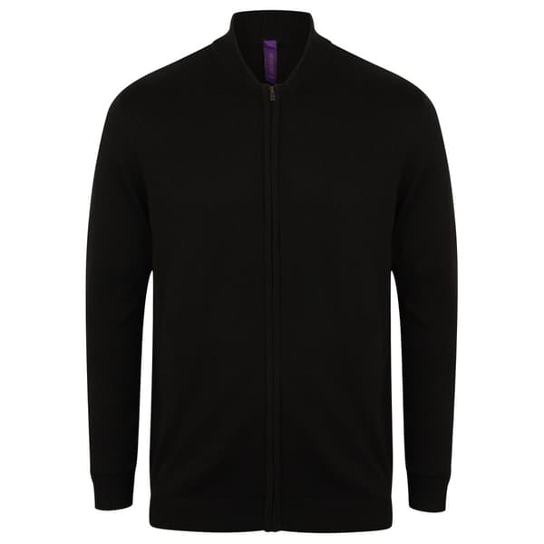 Henbury Unisex vuxna stickad bomberjacka för vuxna