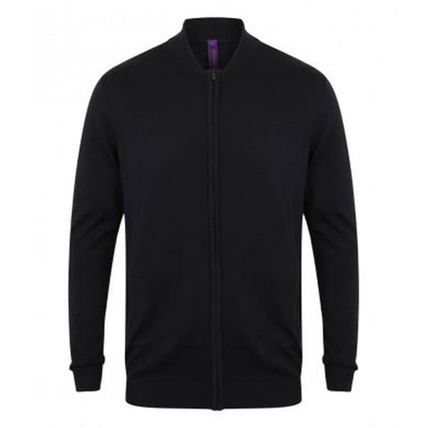 Henbury Unisex Adults Knitted Bomber Jacket