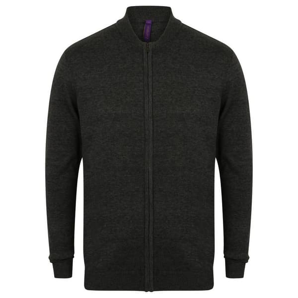 Henbury Unisex vuxna stickad bomberjacka för vuxna