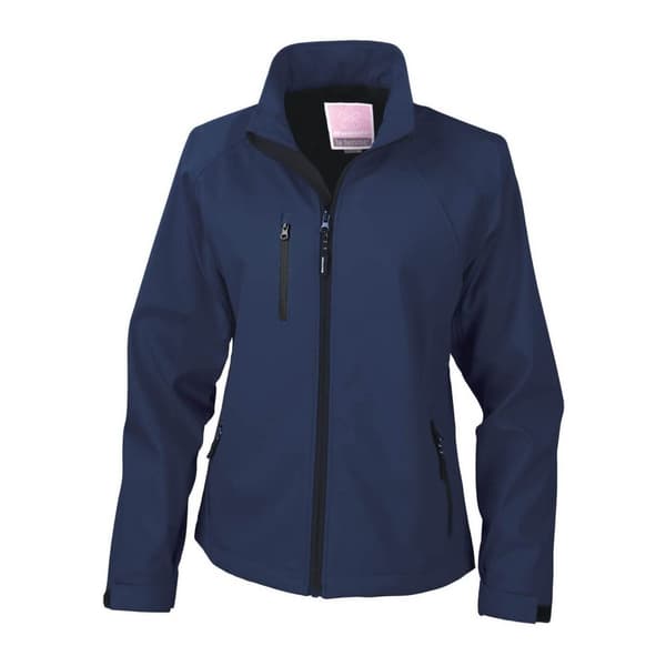 Result Ladies/Womens La Femme® 2 Layer Base Softshell andningsbar vindresistent jacka Navy Blue XL