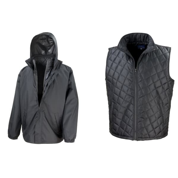 Result Core 3-in-1 jacka för män med quiltad bodywarmer jacka