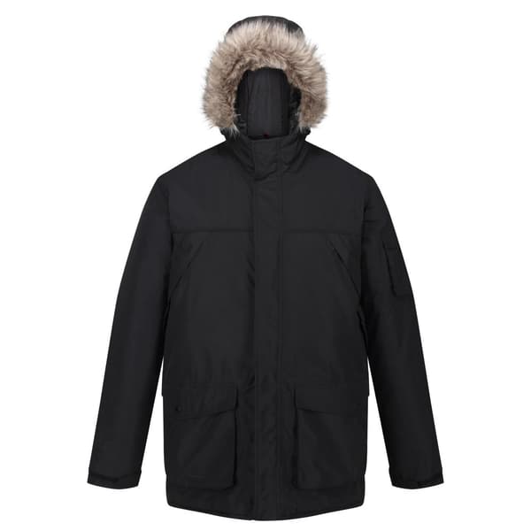 Regatta Mens Salinger II Faux Fur Insulated Parka Black M