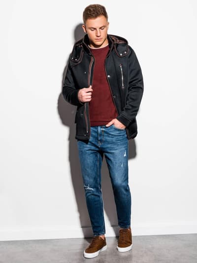 Men's hooded coat C200 - black