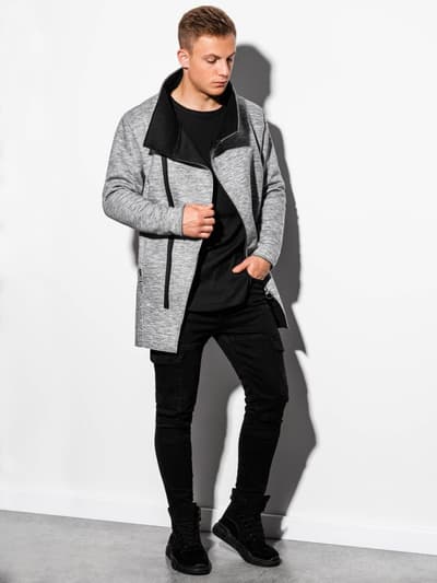 Men's autumn coat C442 - grey