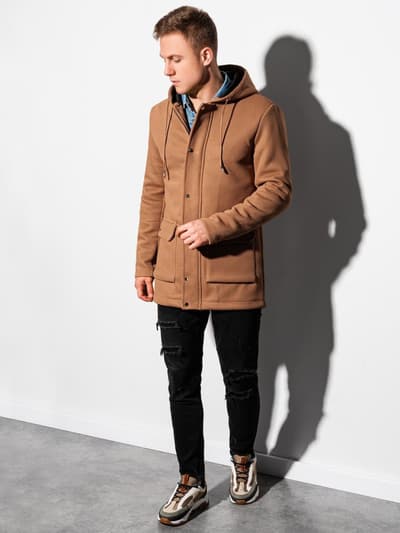 Men's autumn coat C454 - brown