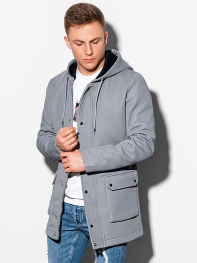 Men's autumn coat C454 - grey