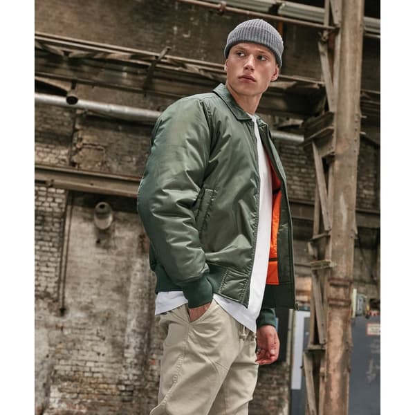 Build Your Brand Mens Collared Bomber Jacket