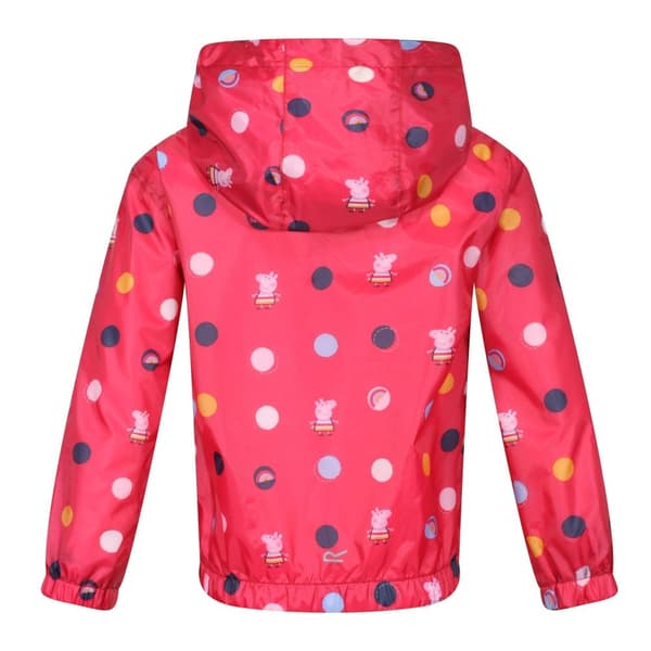 Regatta Childrens/Kids Peppa Pig Polka Dot Hooded Waterproof Jacket