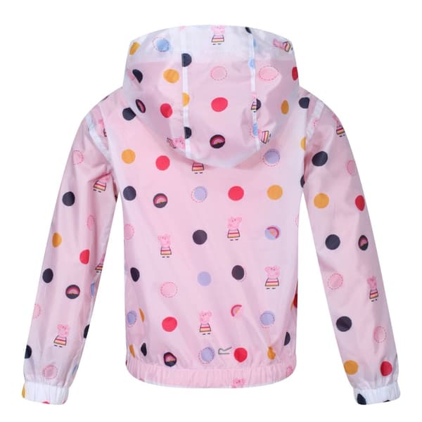 Regatta Childrens/Kids Peppa Pig Polka Dot Hooded Waterproof Jacket