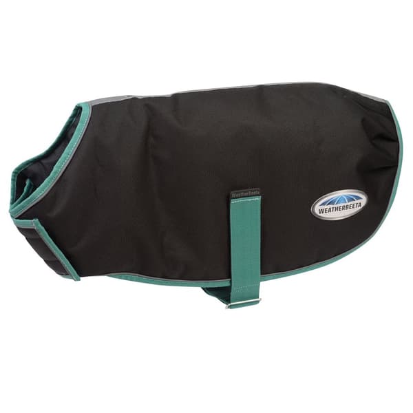 Weatherbeeta Green-Tec Plus letvægts hundefrakke Black/Bottle Green 25cm