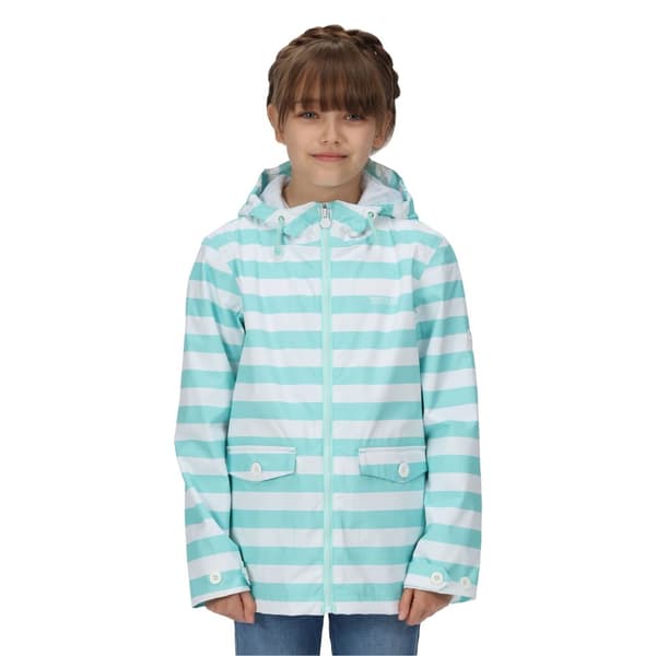 Regatta Childrens/Kids Belladonna Stripe Waterproof Jacket Aruba Blue 11-12 Years