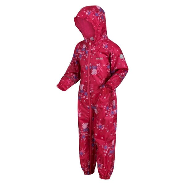Regatta Childrens/Kids Pobble Peppa Pig Floral Waterproof Puddle Suit