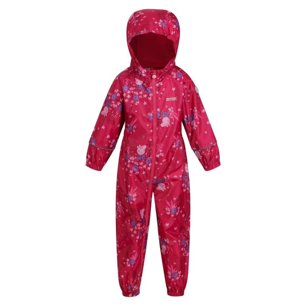 Regatta Childrens/Kids Pobble Peppa Pig Floral Waterproof Puddle Suit