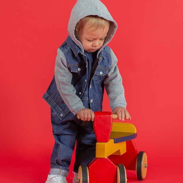 Larkwood Childrens/Kids Denim Hooded Jacket