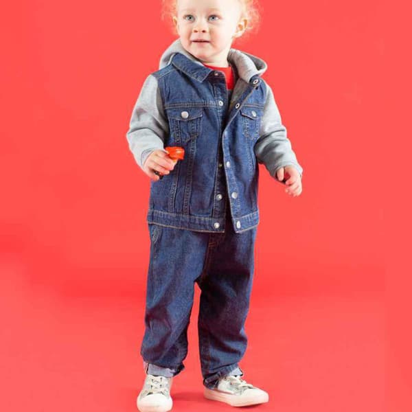 Larkwood Childrens/Kids Denim Hooded Jacket