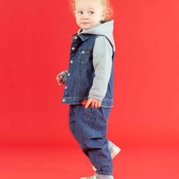Larkwood Childrens/Kids Denim Hooded Jacket