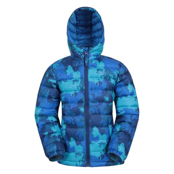 Mountain Warehouse Boys Seasons Camo vadderad jacka Bright Blue 3-4 Years