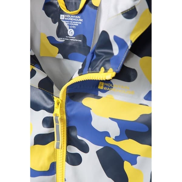 Mountain Warehouse Sæt med vandtæt jakke og bukser i Raindrop Camo til børn/børn