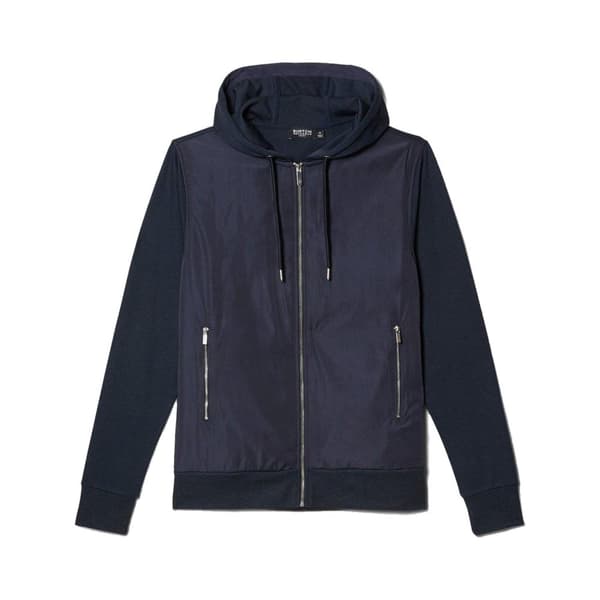 Burton Mens Panel Nylon Full Zip Hooded Jacket Navy L