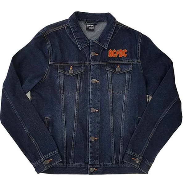 AC/DC Unisex voksen About To Rock Back Print Denimjakke Denim Blue L