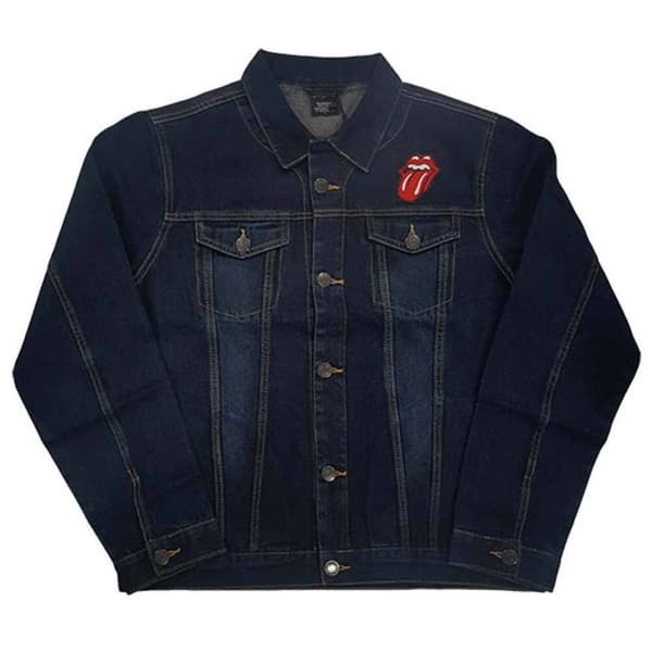 The Rolling Stones Unisex Adult Classic Tongue Denim Jacket Denim Blue S